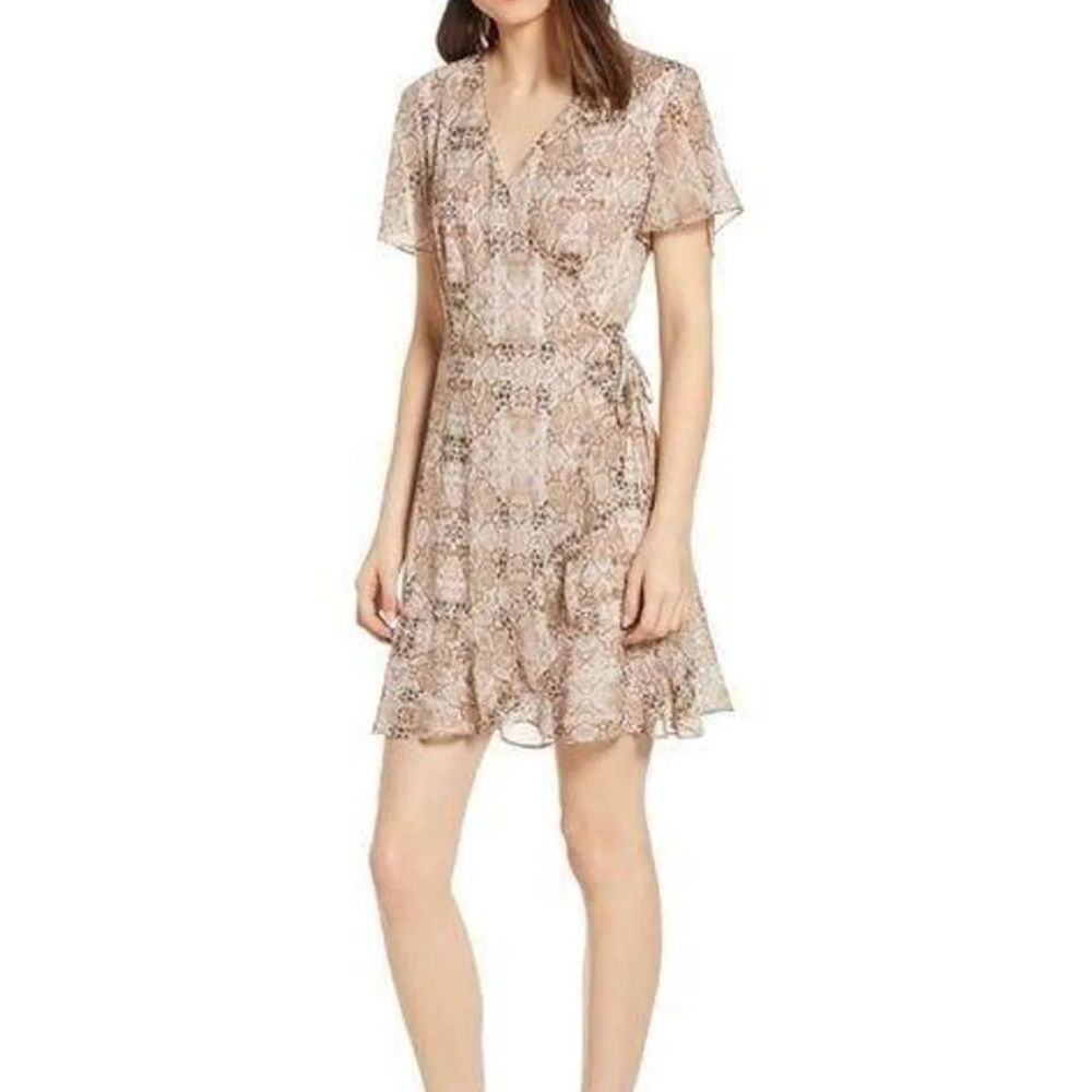 All in Favor Snakeskin Wrap Dress